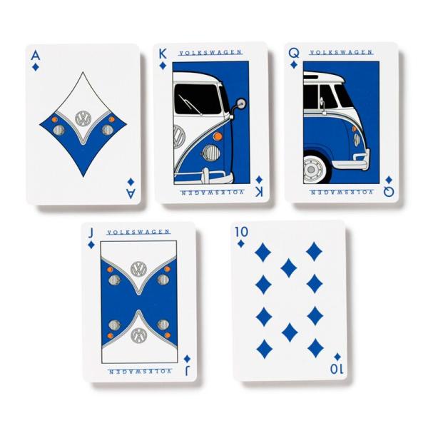 Spielkarten - Blauer Volkswagen VW T1 Camper Bus