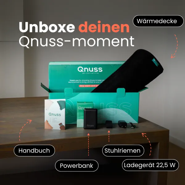 Qnuss Qleed Heizdecke Ecru - auch als Matratzenauflage geeignet (135*45 cm)