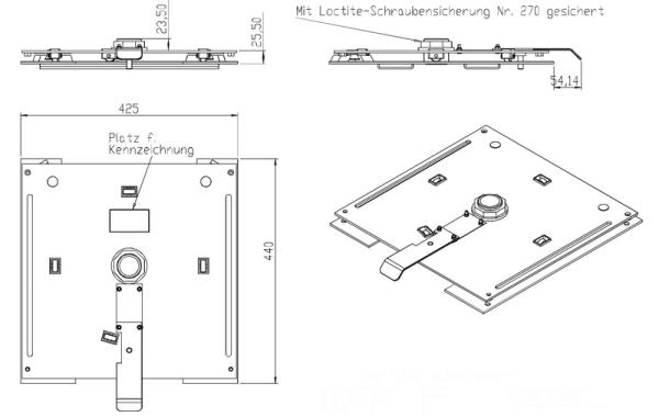 Drehkonsole für VW T5 / T6 / T6.1 Beifahrerseite für Originalsitze