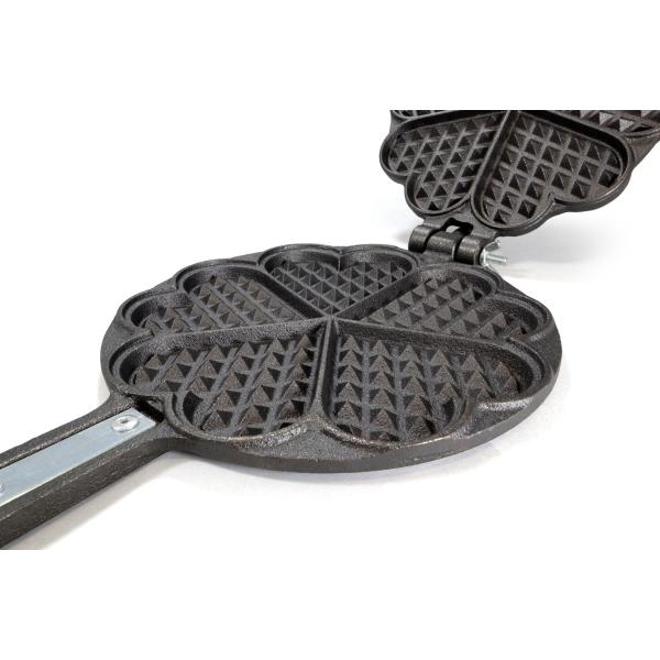 Origin Outdoors Waffeleisen, Detailansicht zeigt Riffelung und Waffelaufteilung mit klar erkennbaren Backkammern.