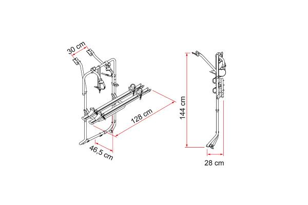 Fiamma Fahrradträger VW Bus T5, T6 und T6.1 Carry Bike Doppeltür  #02096-79-