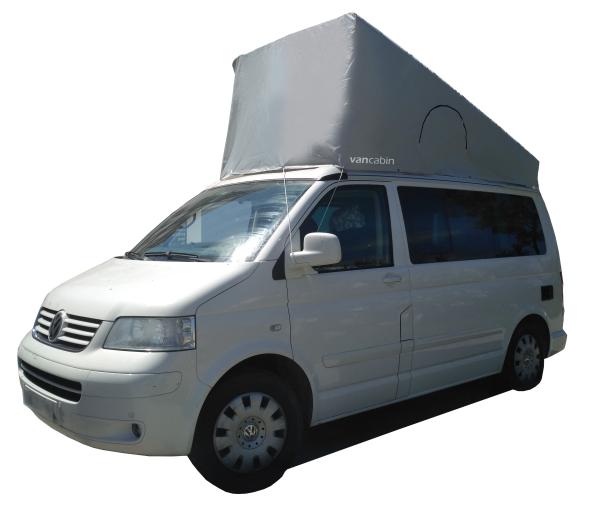 montierte Wetterschutzhaube an einem VW T5