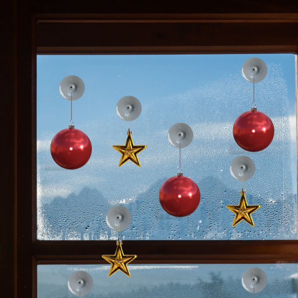 Perfekt für Ostern oder Weihnachten: Saugnäpfe zum Befestigen von Deko an Fenstern