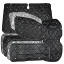 Set: Thermomatten Komplettset 8-teilig schwarz für Ford Custom 2012 - 09/2023 kurzer Radstand für Heckklappe STANDARD