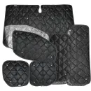 Set: Thermomatten schwarz Komplettset 9-teilig für Ford Custom 2012 - 2023 langer Radstand für Heckflügeltüren