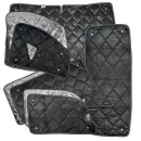 Set: Thermomatten schwarz Komplettset 8-teilig Mercedes Vito / Viano 2004 - 2014 (W639) kurzer Radstand für Heckklappe