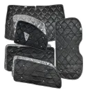 Set: Thermomatten schwarz Komplettset 10-teilig Mercedes Vito, Viano, V-Klasse, Tourer ab 2014 (447) langer Radstand für Heckklappe