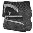 Set: Thermomatten schwarz Komplettset 10-teilig Mercedes Vito, Viano, V-Klasse, Tourer ab 2014 (447) extralanger Radstand für Heckklappe