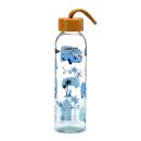 Volkswagen VW T1 Bulli Abenteuer Trinkflasche - Glas & Bambus